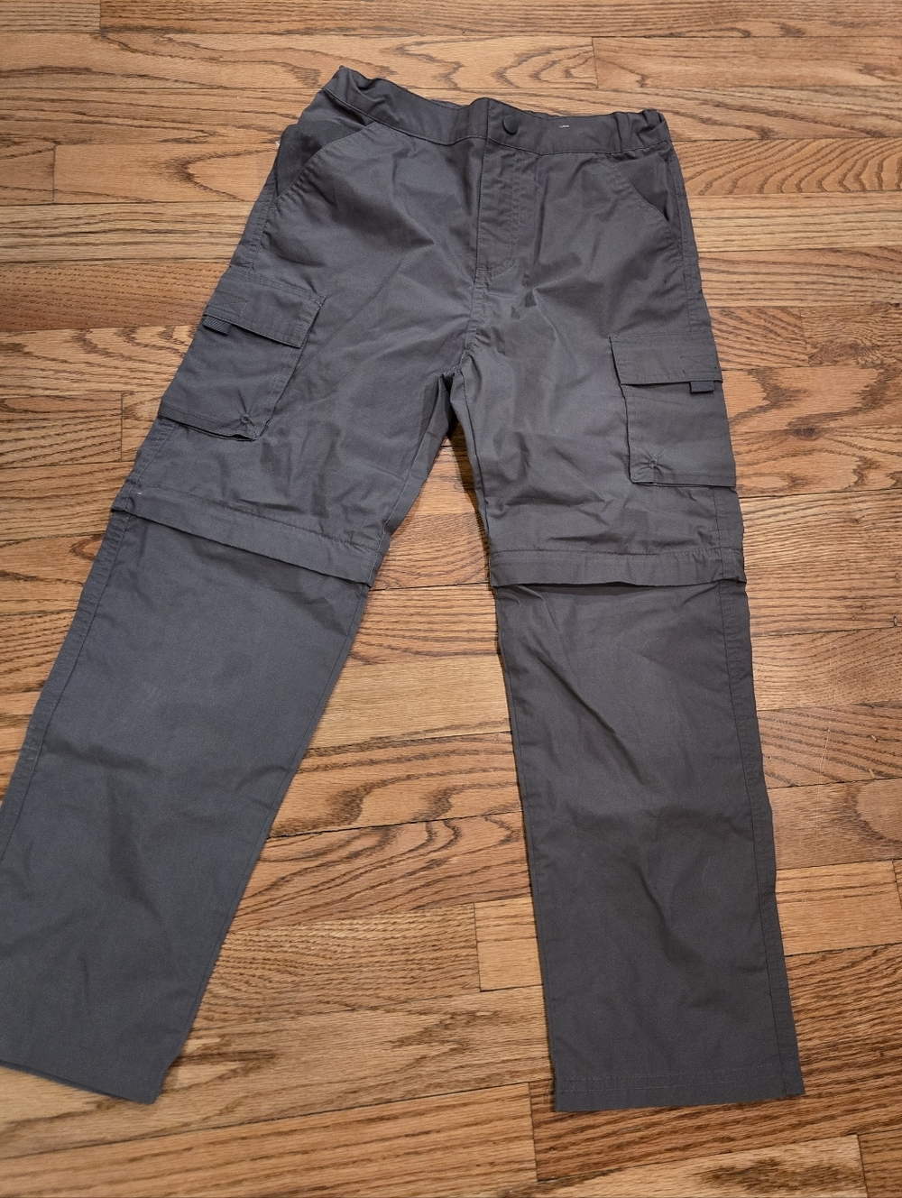 Kids Cargo Convertible Pants in Charcoal